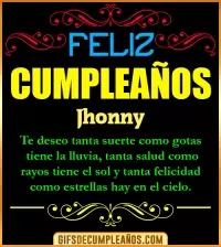 Frases de Cumpleaños Jhonny